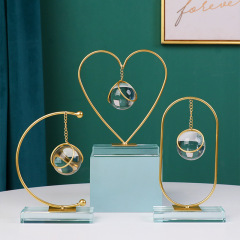 ins light luxury creative geometric crystal ball ornaments home decoration living room wine cabinet model room metal ornaments