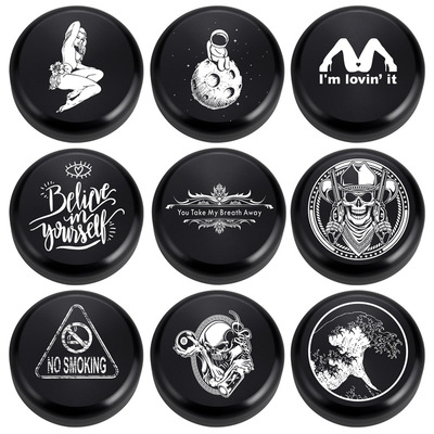 密封防潮小号储藏盒铝合金属便携式迷你储存罐圆形黑色烟丝罐批发