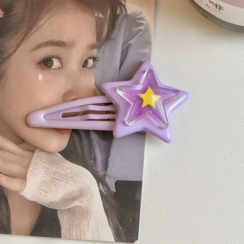 2025新款多巴胺星星发夹女侧边刘海小夹子甜美夏日黄色头饰可爱|undefined