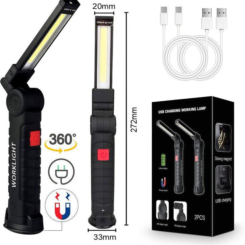 Multifunctional Flashlight Cob Work Light Cross-Border Foldable Portable Led Inspection Light Car Magnetic Strong Light Flashlight Multifunctional Flashlight Cob Work Light Cross-Border Foldable Portable Led Inspection Light Car Magnetic Strong Light Flashlight