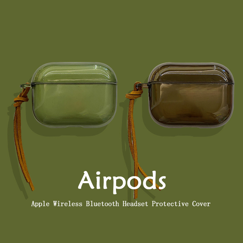 Simple Airpods4 Protective Case Suitable for Apple Airpods2 Bluetooth Earphone Case Pro3 Green Gray 5Th Generation