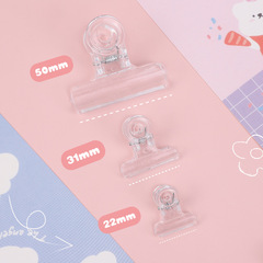 Ins-style transparent folder with student test material snack seal plastic document holder office long-tail clip