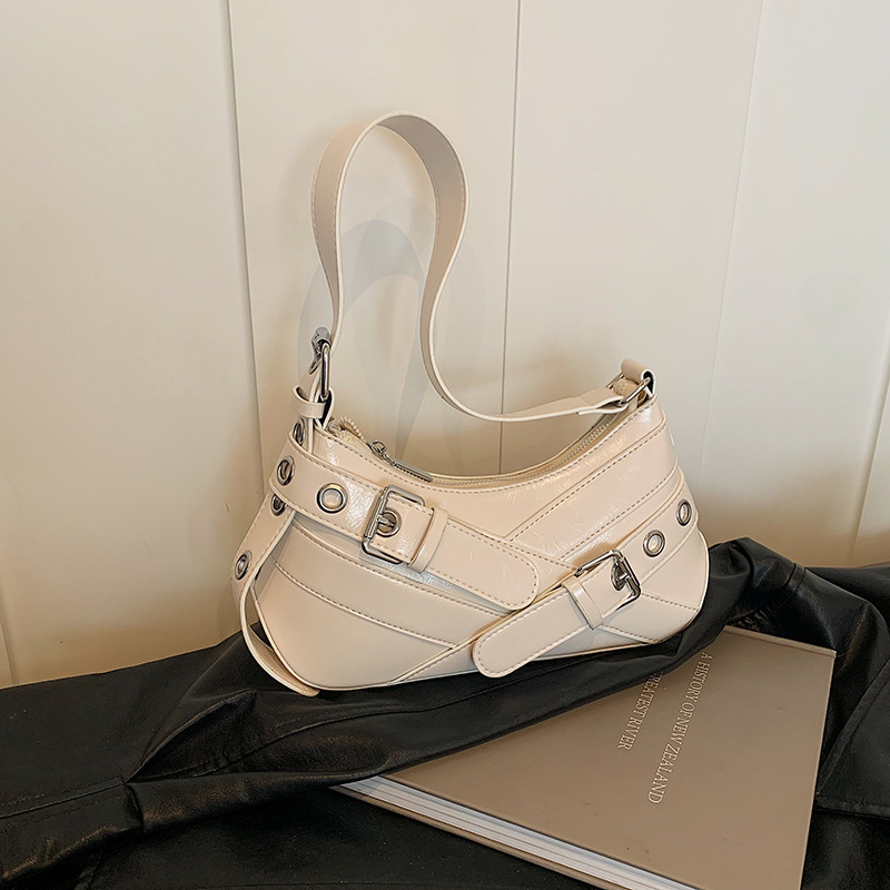 2024 nueva moda nicho retro chica caliente bolso de axila motocicleta bolso de hombro sentido de alta gama palo salvaje bolso pequeño