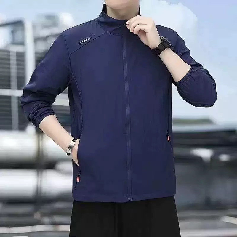 Wiletu 2025 солнцезащитная одежда, мужская кожаная одежда, дышащая, быстросохнущая ветровка, куртка, красивый воротник-стойка, спорт на открытом воздухе