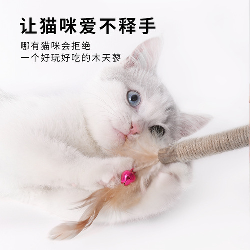 Woodland Plantain Feather Moth Galls Fruit Luffa Cat Toy Cat Teething Stick Cat Biting Toy Cat Teasing Stick Cat Teasing Toy 