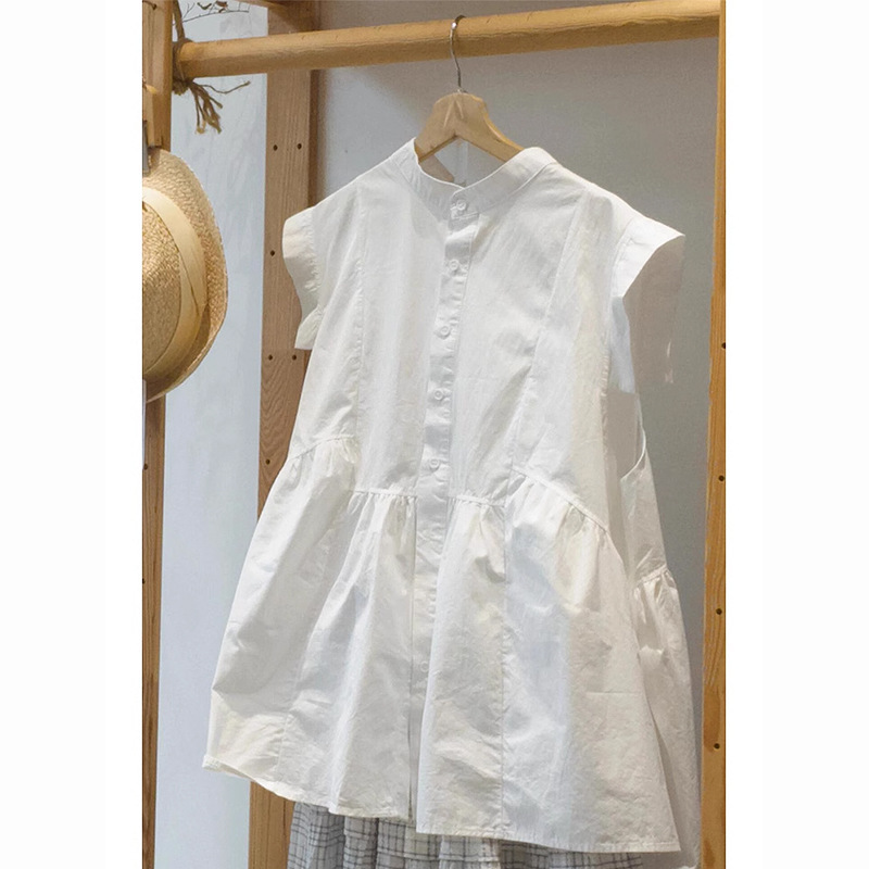 Awesome Stuff, Huge Explosion! White Small Flying Sleeve Shirt for Women, Summer Lazy Style, Loose, Unique, Beautiful and Beautiful Top