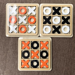 XO Triple Well Tic Tac Toe Leisure Game Cross-Border Wholesale Wooden Toy Cross-Border Wholesale