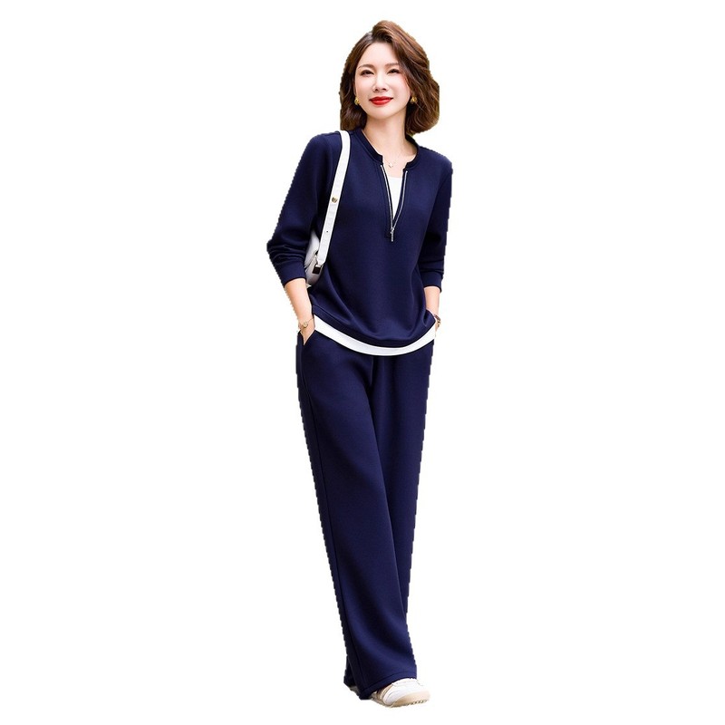 时尚妈妈秋装洋气卫衣运动服套装2025新款中老年女减龄上衣两件套|undefined