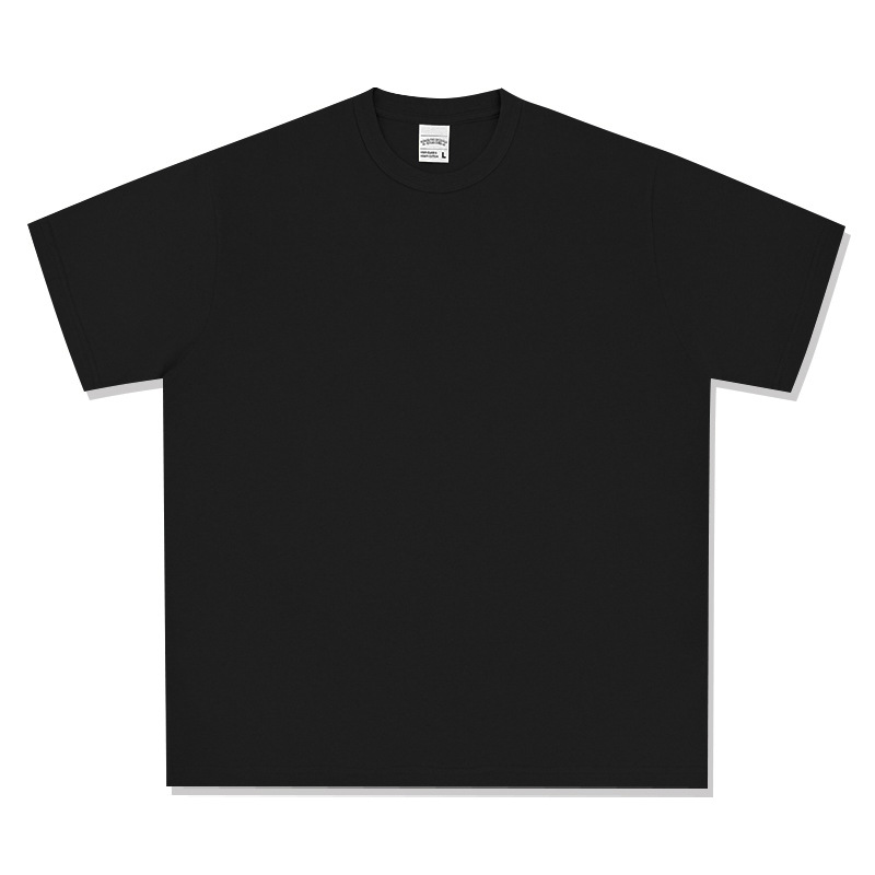 Camiseta de manga corta retro desgastada de algodón pesado transfronterizo 260G versión de lavado de agua suelta cuello redondo de moda base lisa T