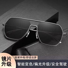 偏光铝镁太阳镜抖音爆款开车钓鱼多边形智能变色高级感太阳镜墨镜