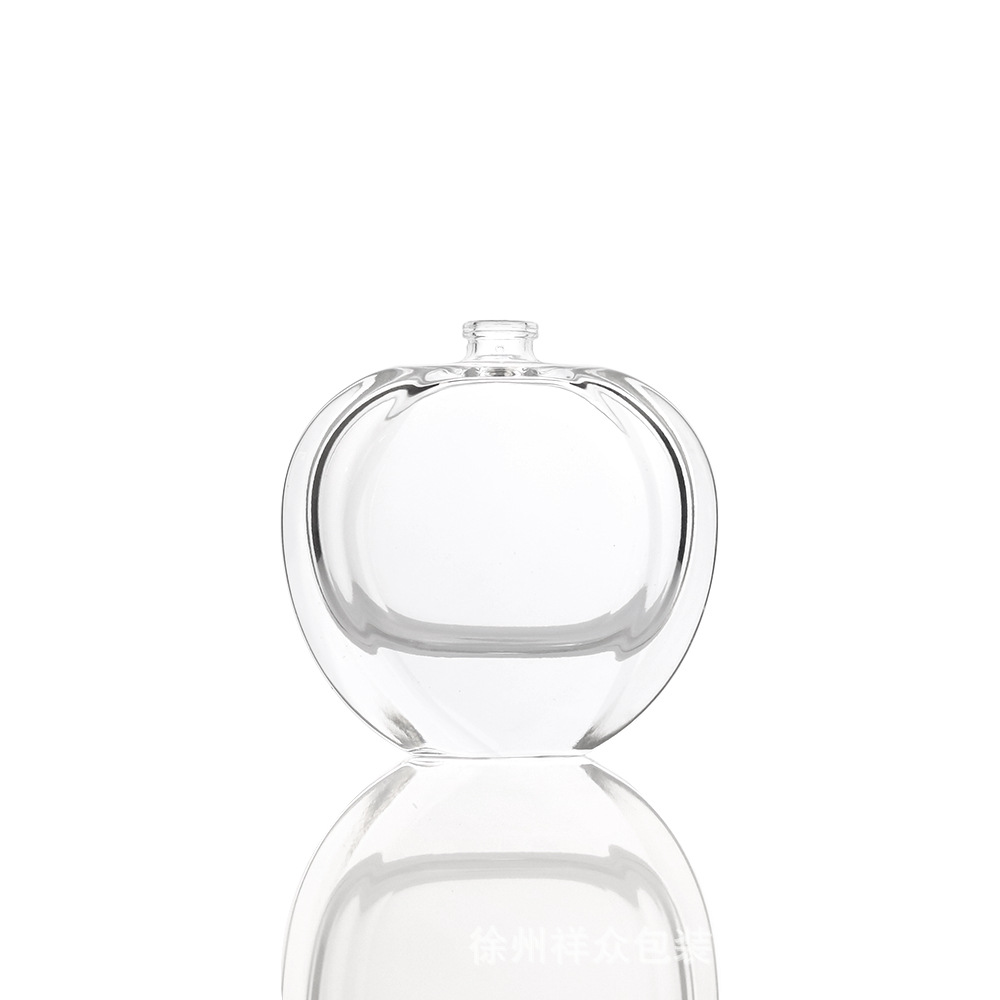 Botellas de perfume de fondo redondo y grueso de alta gama transfronterizas, botellas vacías de cosméticos de vidrio, botellas de spray de perfume de presión 50 ml