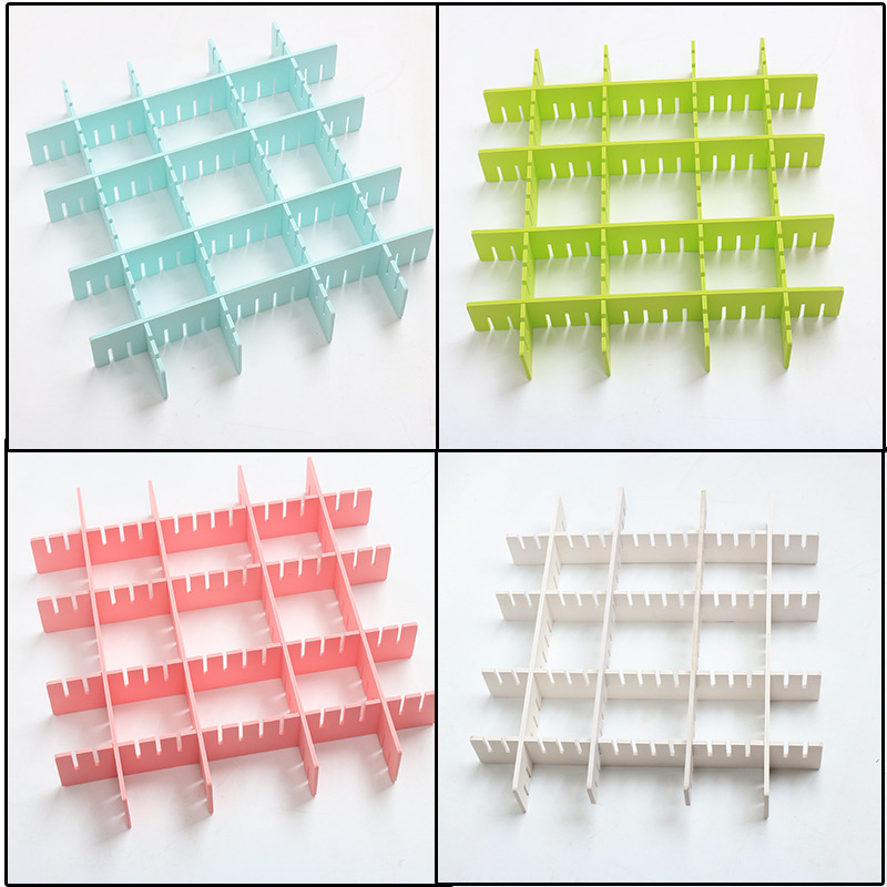 Cajón partición organización celosía creativo 4 piezas ropa interior calcetines libre combinación organización partición clasificación deflector plástico