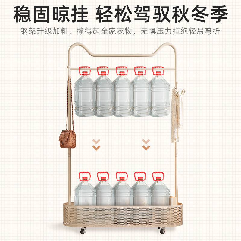 Percha de estilo crema, dormitorio de piso a techo, canasta de ropa sucia, perchero extraíble, perchero para el hogar, estante simple de esquina