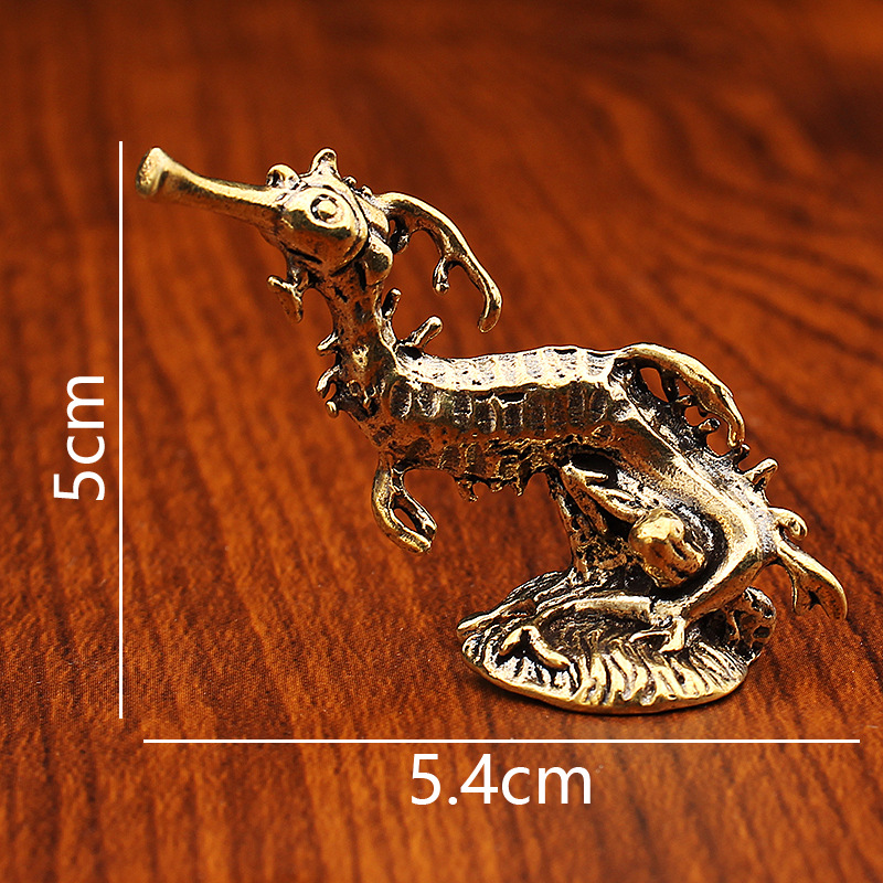 국경을 넘나드는 해양 동물 골동품 빈티지 해마 황동 장식품 티펫 데스크탑 장식 공예 컬렉션 기념품