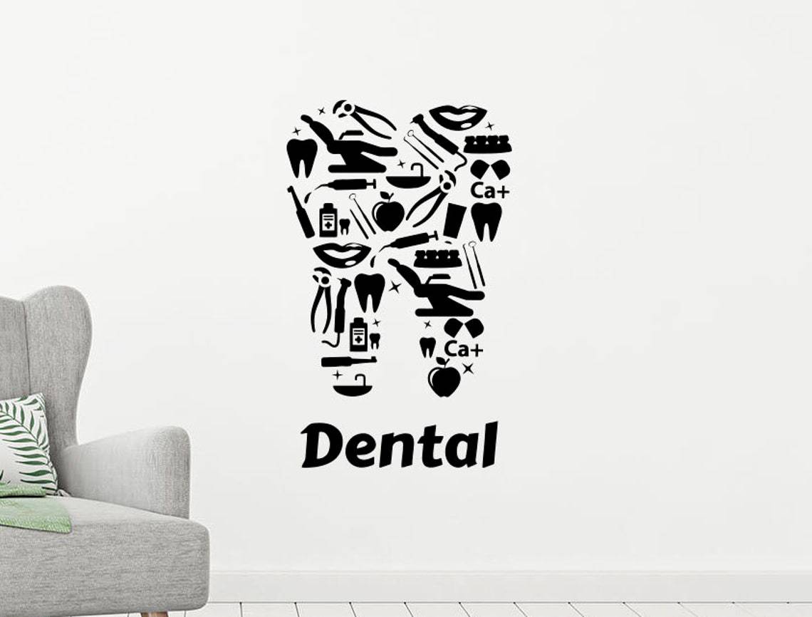 Dental牙齿嘴巴牙科医用工具贴花wall decor跨境亚马逊ebayDW4940