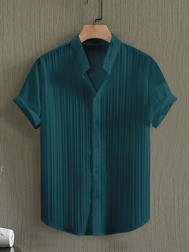men's Summer Striped Casual Short Sleeve Stand Collar