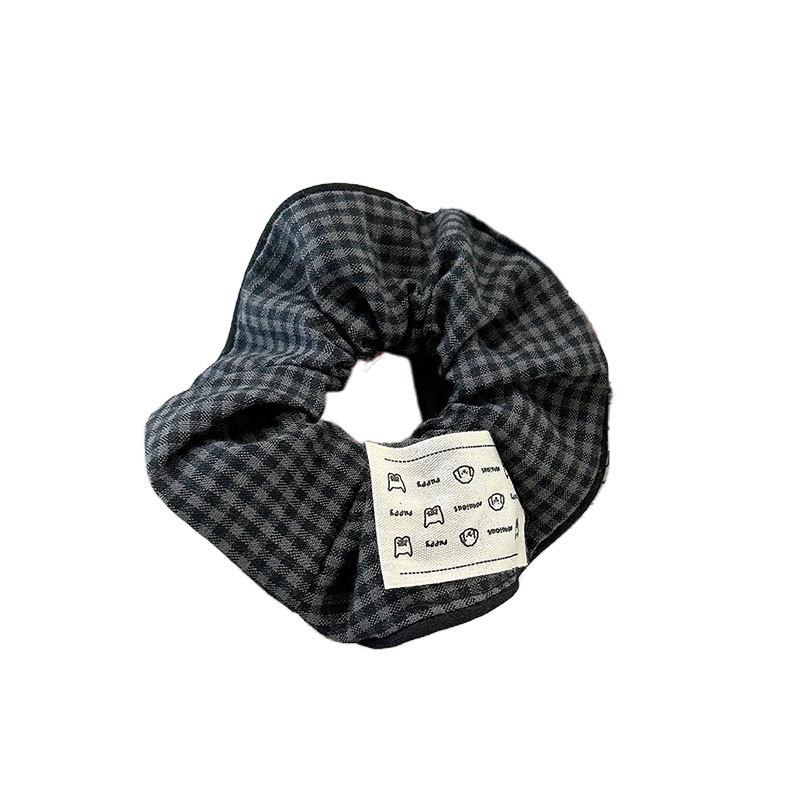 Colegio gris de viento cuadriculado anillo de cabello intestino grueso estudiantes de cabello simple cuerda de cabello universal cuerda de cabello de niña