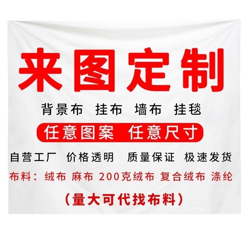 跨境背景布来图定制卧室空间挂布客厅装饰墙布房间高级感图案挂毯|undefined