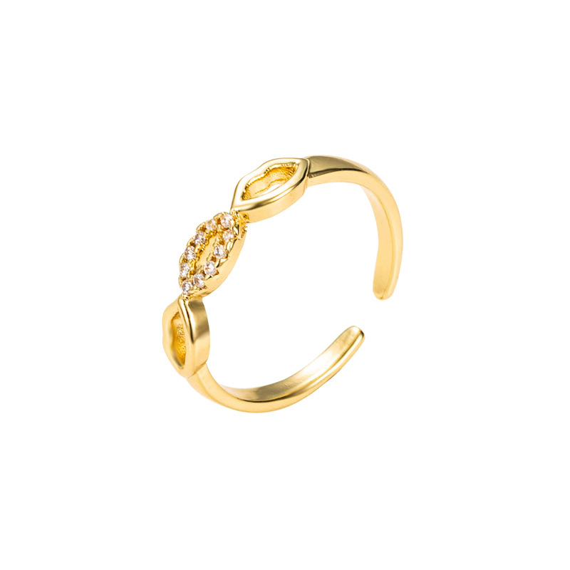 Simple Micro-inlaid Zircon Open Ring display picture 6