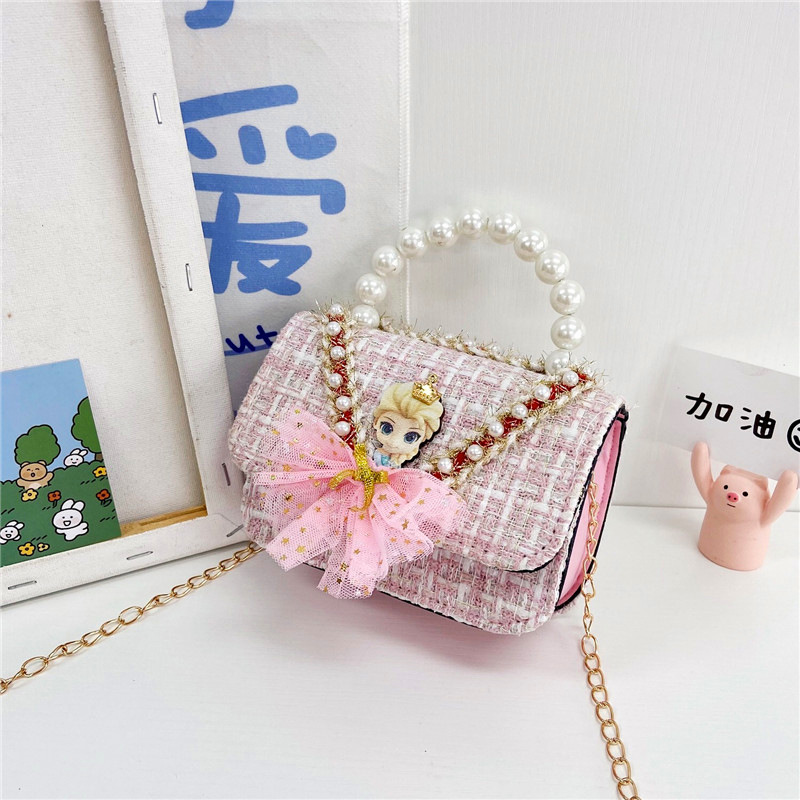 Bolso para niños 2021 nueva niña linda bolsa de mensajero moda princesa perla bolso cadena bolsa de hombro