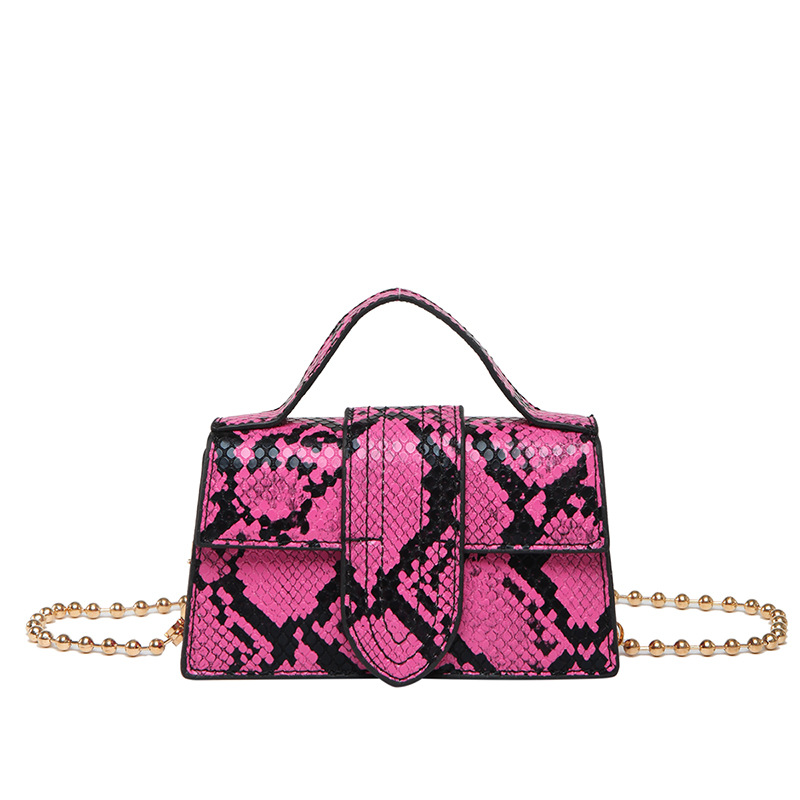 Bolso de cadena de textura transfronteriza 2025 verano nuevo bolso mini bolso de hombro con patrón de serpiente bolso de mensajero con patrón de cebra marea