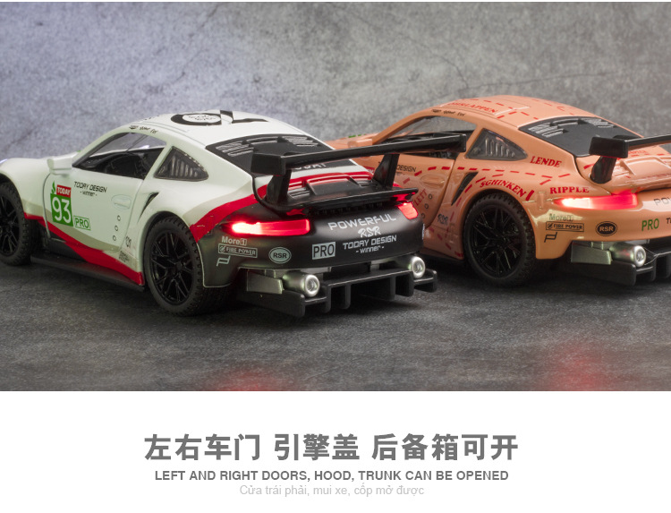 新豪迪保时捷911RSR合金车模1:32回力跑车仿真汽车模型儿童玩具车详情图7