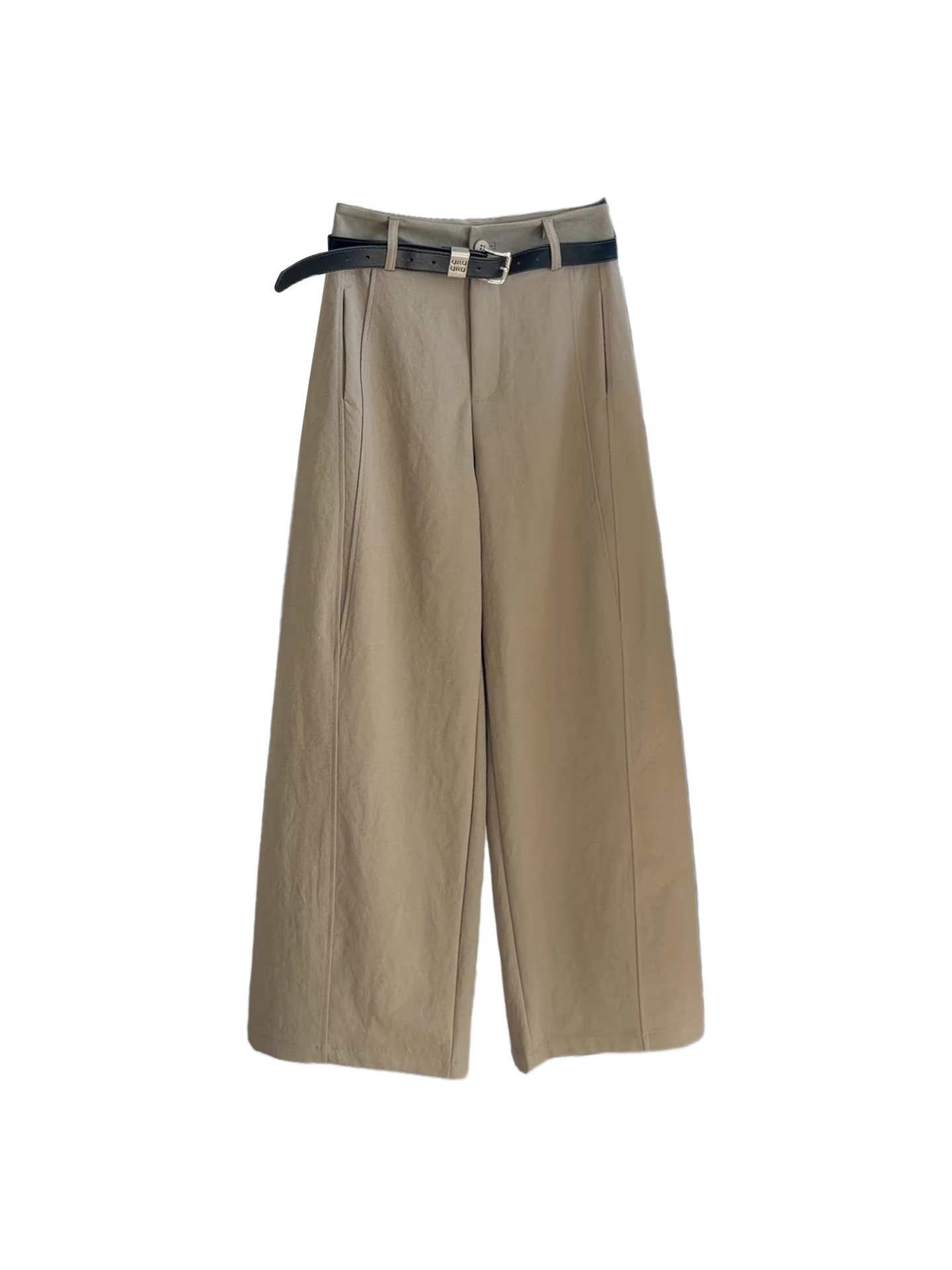 Quần culottes nữ ống rộng cạp cao dáng suông — màu đen