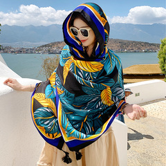 波西米亞民族風雲南披肩大理旅遊防曬流蘇圍巾復古海邊沙灘巾絲巾