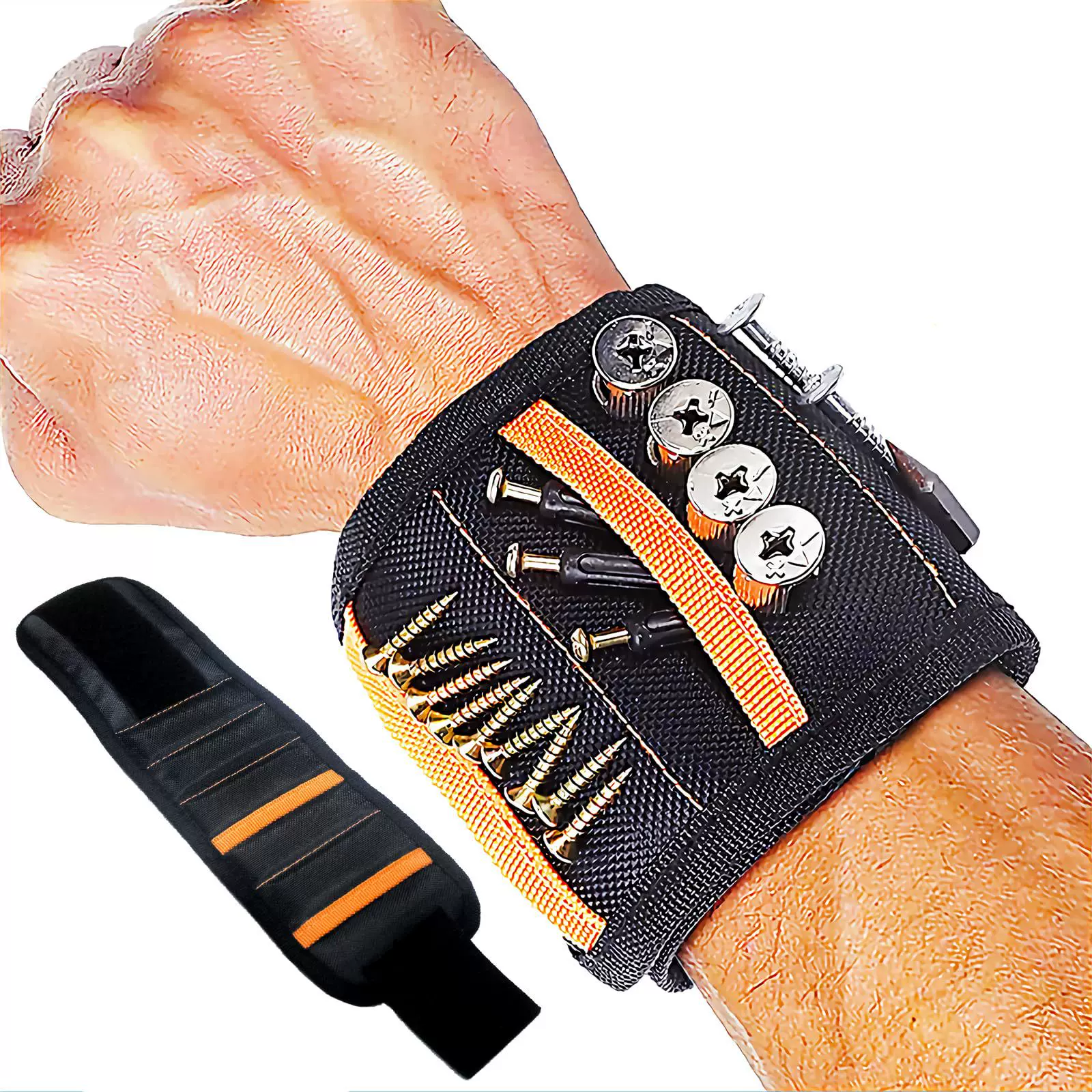 强力磁性手腕带电木工多功能工具小五金工具吸钉护腕带钉子捡拾器