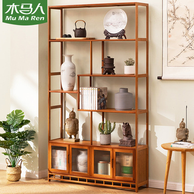 Shelf solid wood Chinese style Tea cabinet Shelf Tea Shelf Tearoom goods shelves Display rack modern Simplicity Treasure House
