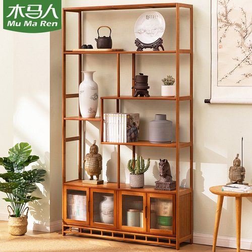 Bogu rack solid wood Chinese tea cabinet storage rack tea rack tea room shelf display rack modern simple Duobao Pavilion