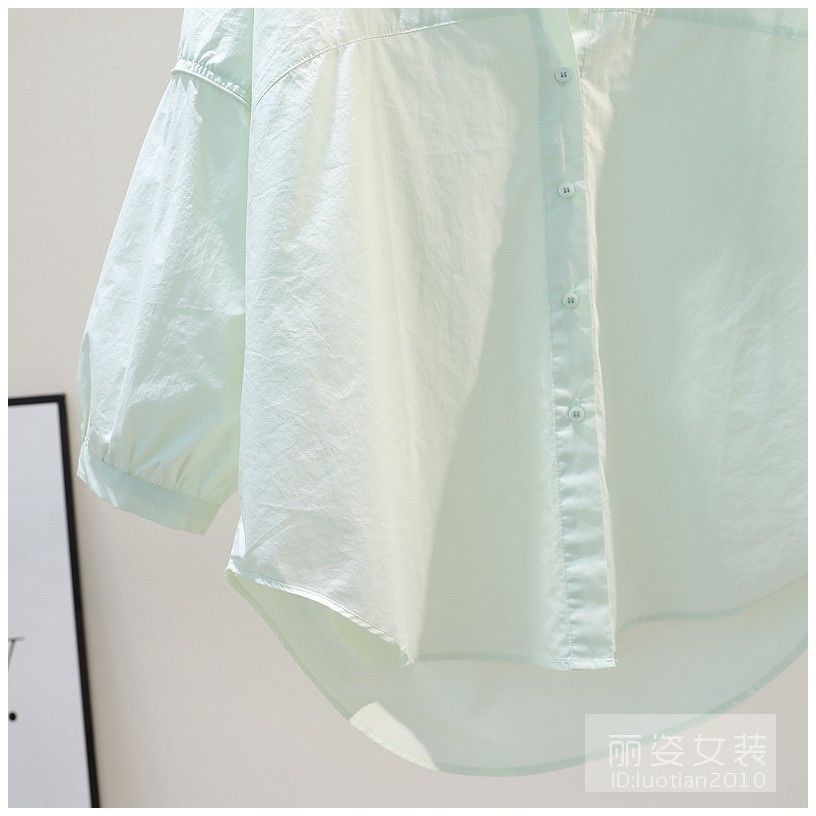 春夏秋新款新款韩版长袖小清新设计感拼接包边宽松文艺范衬衫女详情6