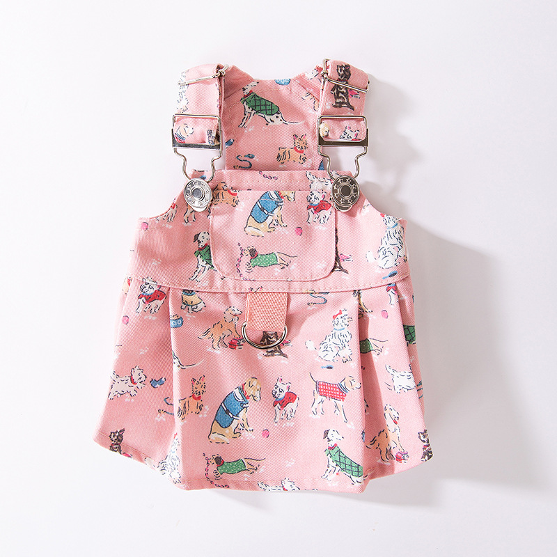 Otoño y invierno perros princesas viento caricaturas lindos cachorros tatuajes de tracción de falda de caballo falda de gato ropa de perro
