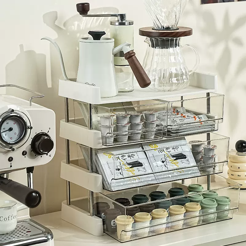 茶包收纳盒胶囊咖啡收纳架办公室茶水间水吧桌面茶叶零食置物架子