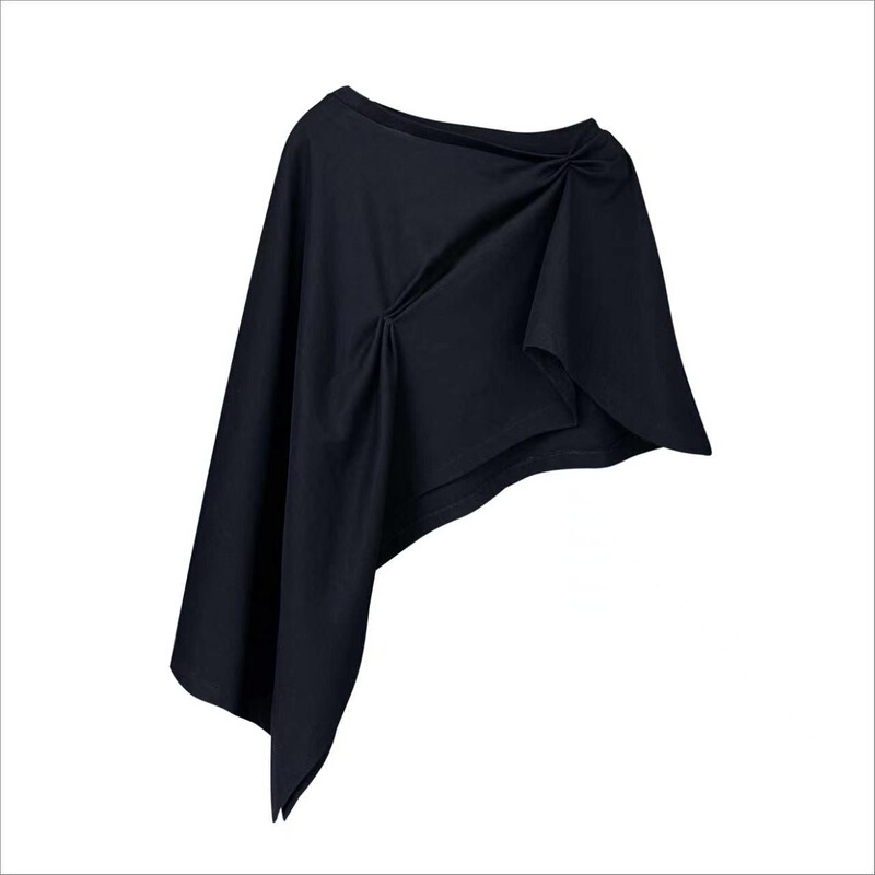 Winter New Style Zhao Lusi's Same Black Off-Shoulder Blouse with Blue and White Porcelain Print Suspender Long Dress