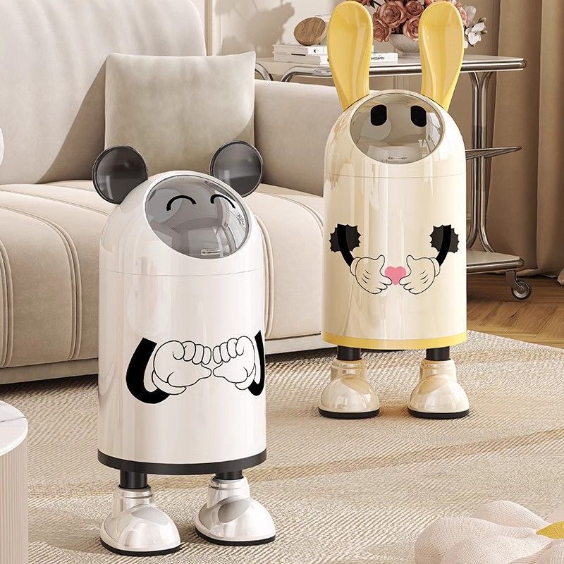Creative Trash Can Ins Cute Household Cartoon Trash Basket Toilet Kitchen Living Room Bedroom Bathroom Large Size