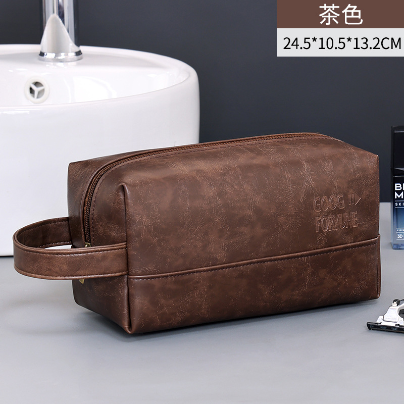 Pu bolsa de maquillaje para hombres viajes de negocios deportivos portátiles de gran capacidad fitness natación baño conjunto de almacenamiento bolsa de baño