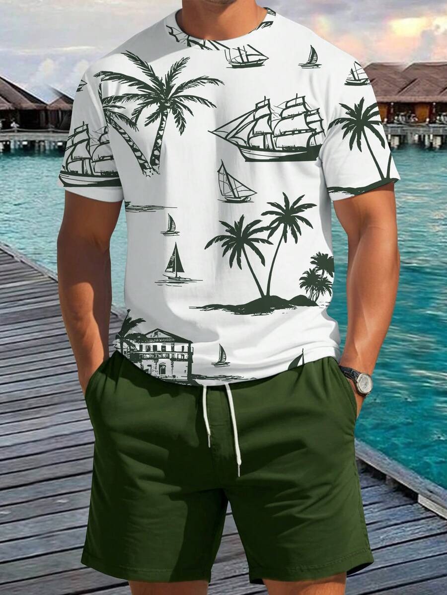 Diseño de personalidad patrón de letras de dibujos animados verano nuevo estilo calle ropa casual suelta traje de hip-hop americano ME13