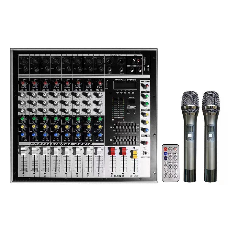 8路调音台带功放航空箱16DSP效果带均衡舞台演出PM8350-UHF放大器