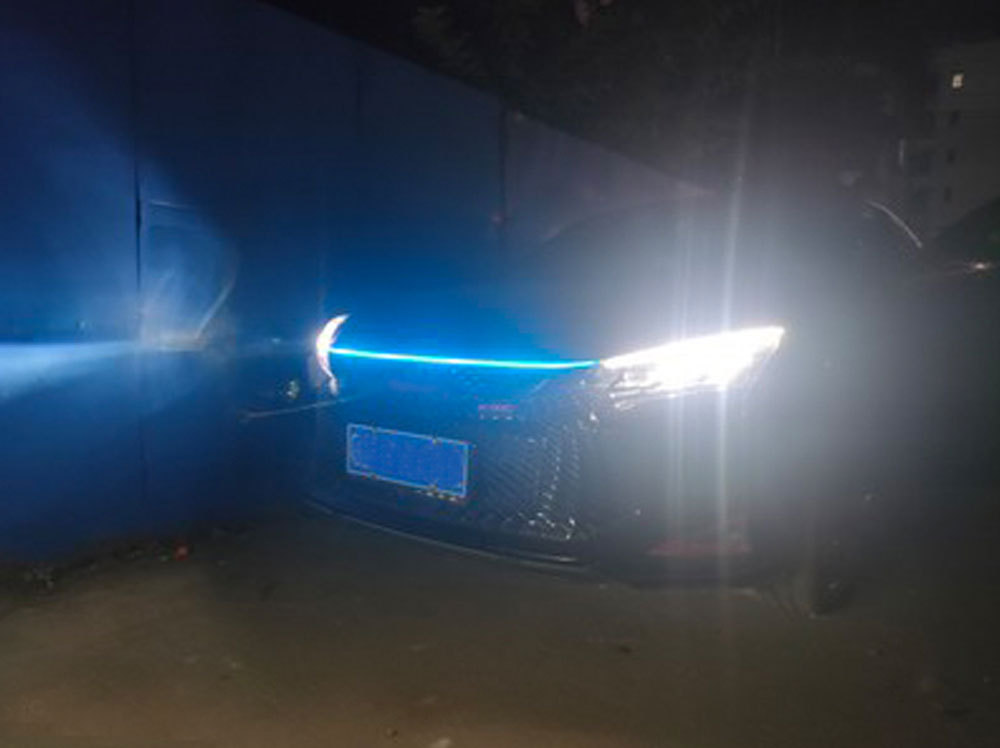 Cross-Border High-Brightness Car Start-Up Scanning Daytime Running Lights Dynamic Led Super Bright Hood Light Strip Front Engine Hood Light Strip