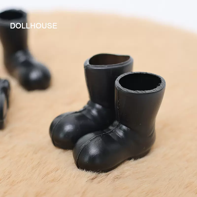 1:12迷你微缩短靴 mini娃娃屋配件雨鞋靴子圣诞皮鞋DOLLHOUSE