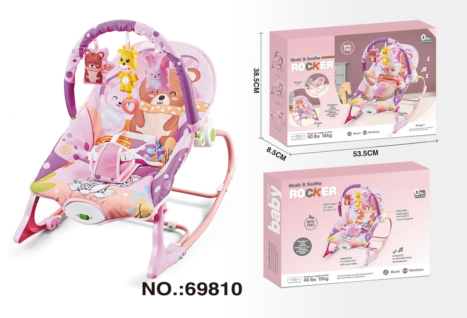 Mecedora transfronteriza para bebés, mecedora de vibración musical multifuncional para bebés, silla de ocio para niños, silla reclinable