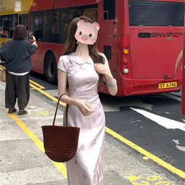 新中式国风一梦江南气质提花旗袍连衣裙女夏季高档复古长裙