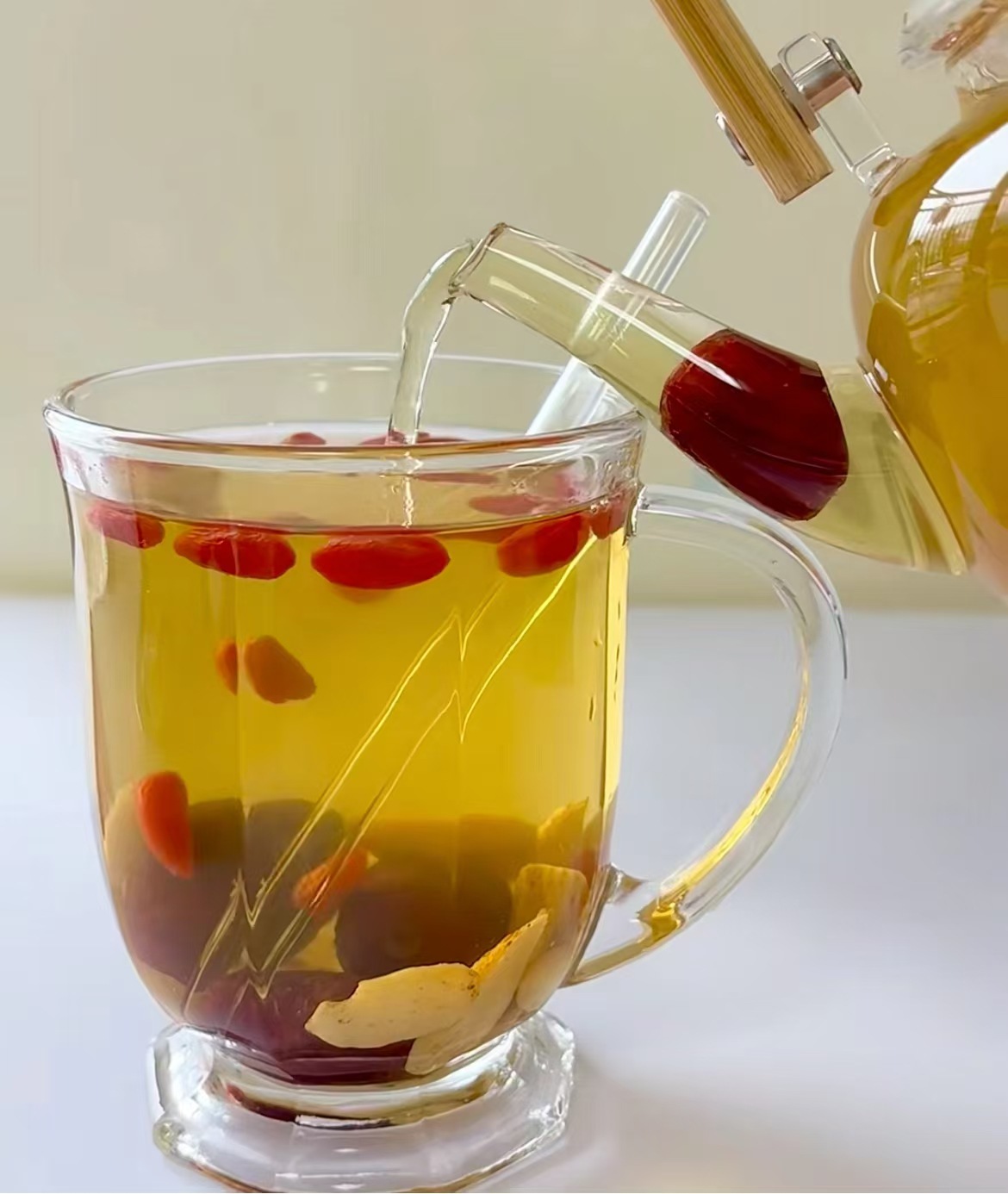 Red Ginseng Ophiopogon Herbal Tea Blend with Astragalus Jujube Goji Berry 25g Cold Brew Wellness Tea Bags quality and texture