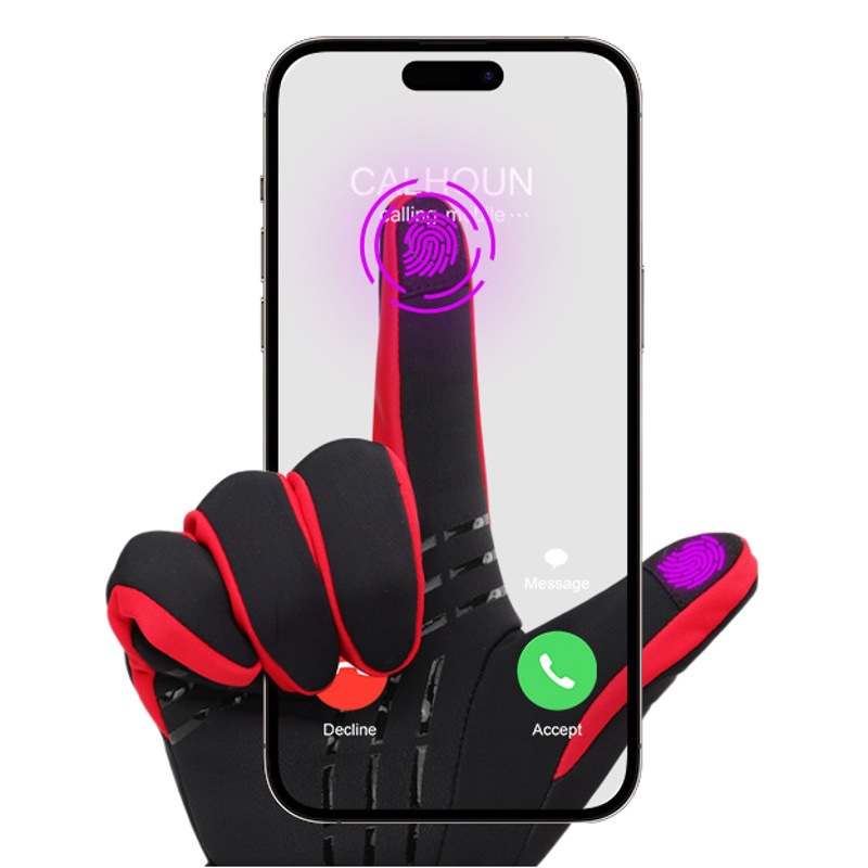 INBIKE autumn and winter riding gloves fleece-lined warm full finger touch screen shock absorption non-slip long finger road bike universal