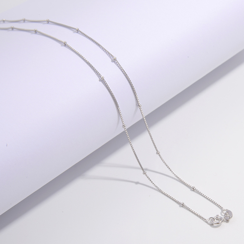 Solid Color Pattern Simple Style Style Plating, Chain Craft 1 Piece 925 Sterling Silver Box Chain 1.8*460mm Jewelry Accessories