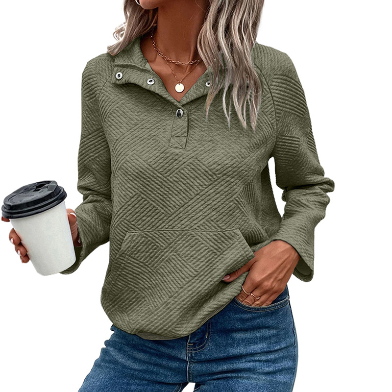 Shiying europeo y americano transfronterizo suéter de las mujeres 2023 otoño nuevo color sólido media cremallera suéter de manga larga suelta superior