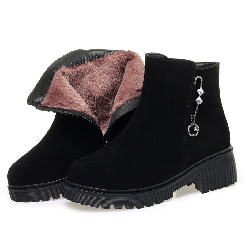 23 Autumn new female cotton boots medium heel heel cotton retro female boots cotton boots LY99006