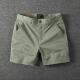 Summer New Cotton Quarterly Pants Men's Casual Slim-fit Straight Tooling Shorts Micro-stretch Trimple Pants Beach Pants