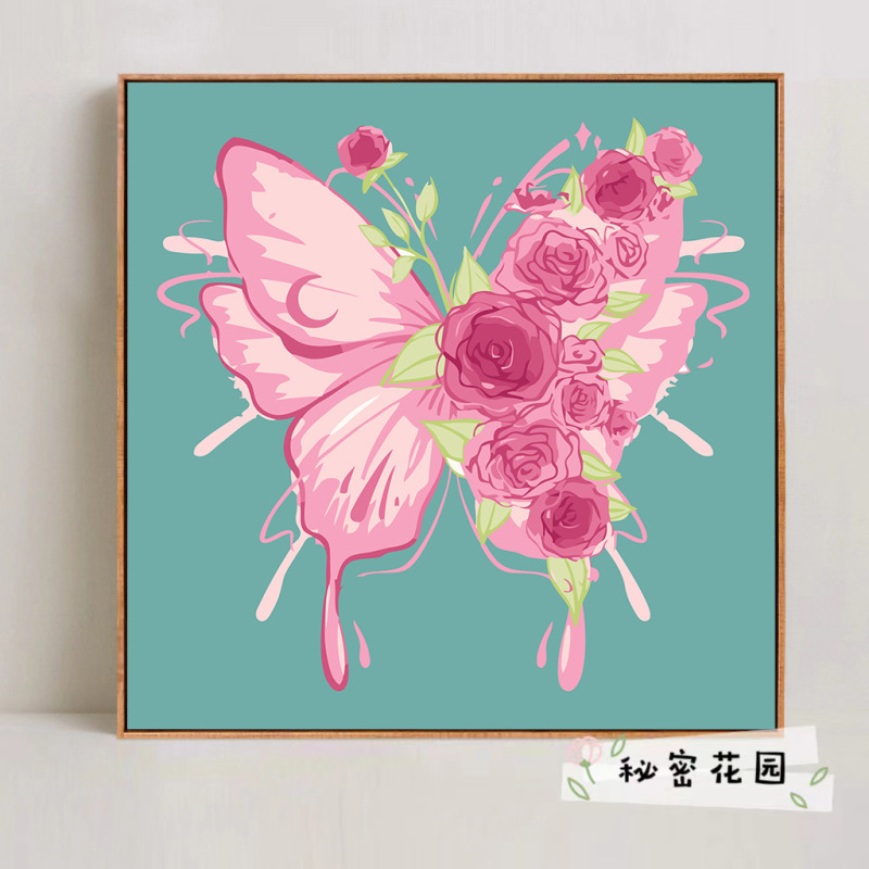 蝶デジタル油絵 diy 着色油絵子供の手描き蝶装飾絵画装飾品メーカー卸売|undefined